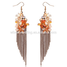 made in guangzhou inclined flower crystal big j shaped korean earrings